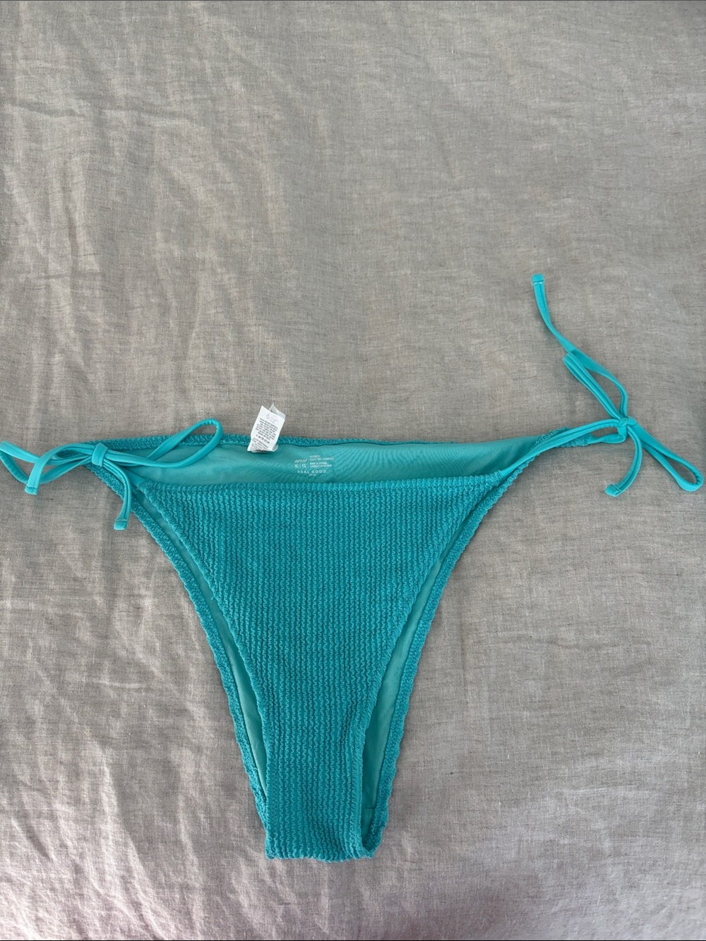aerie Teal Textured Tie-Side Bikini Bottom never worn